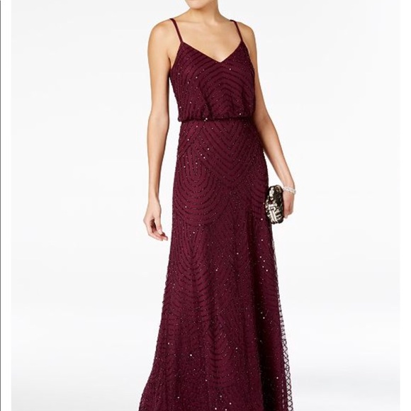 Adrianna Papell Dresses & Skirts - Adrianna Papell Beaded Blouson Purple Dress